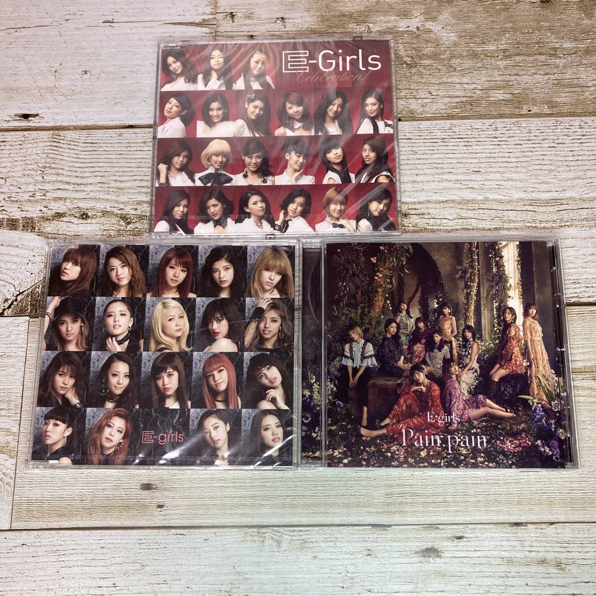 SCD04-87 「中古CD」 E-Girls シングルCD 3枚セット ■ Celebration! (未開封) / Pink Champagne (未開封) / Pain, pain 【同梱不可】拍卖