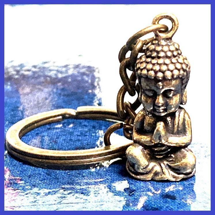 【匿名配送】大仏 仏陀 真鍮製 キーホルダー 置物 厄除け お守り 6-1拍卖