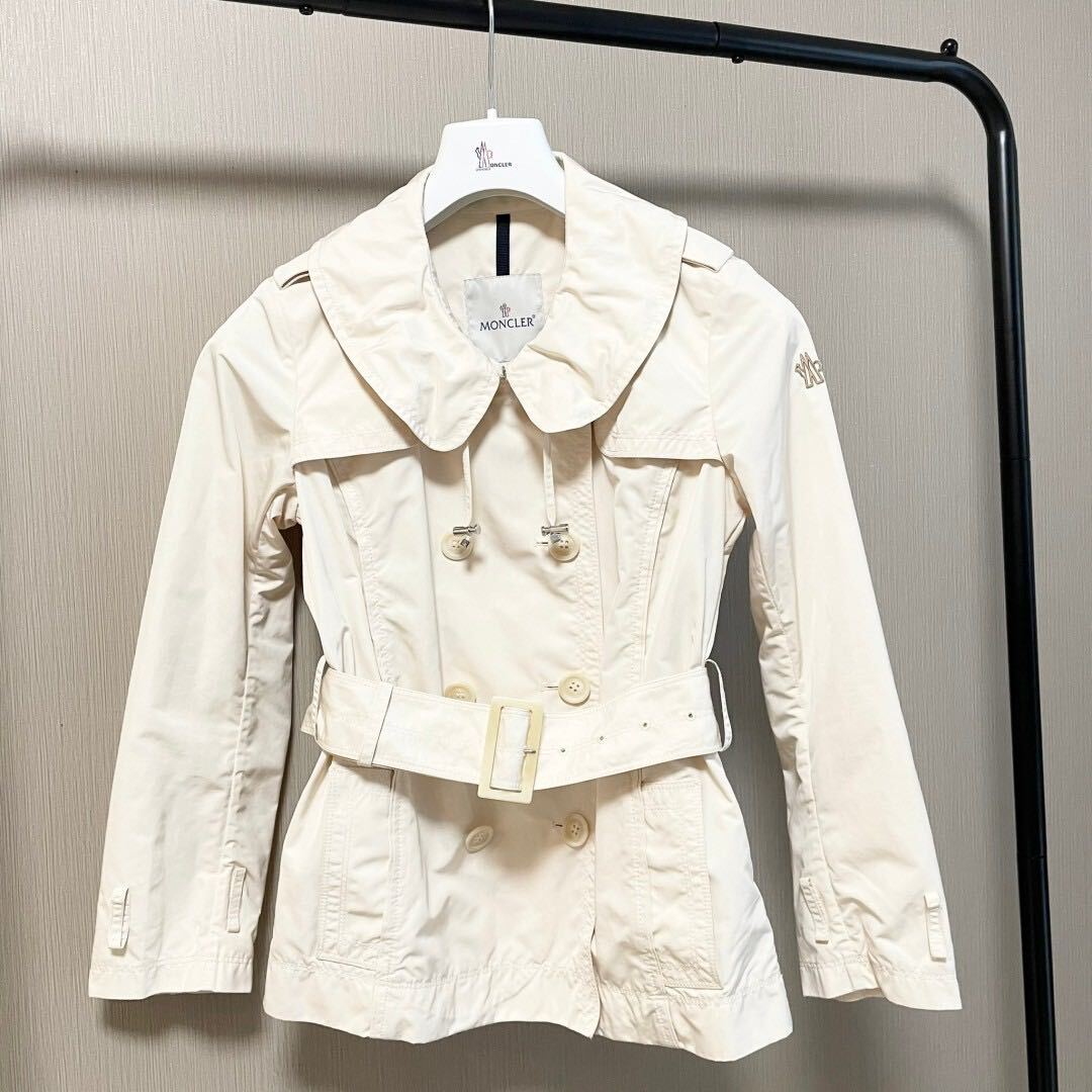 【破格最安値】MONCLER モンクレール トレンチコート ジャケット ホワイトベージュ 00拍卖