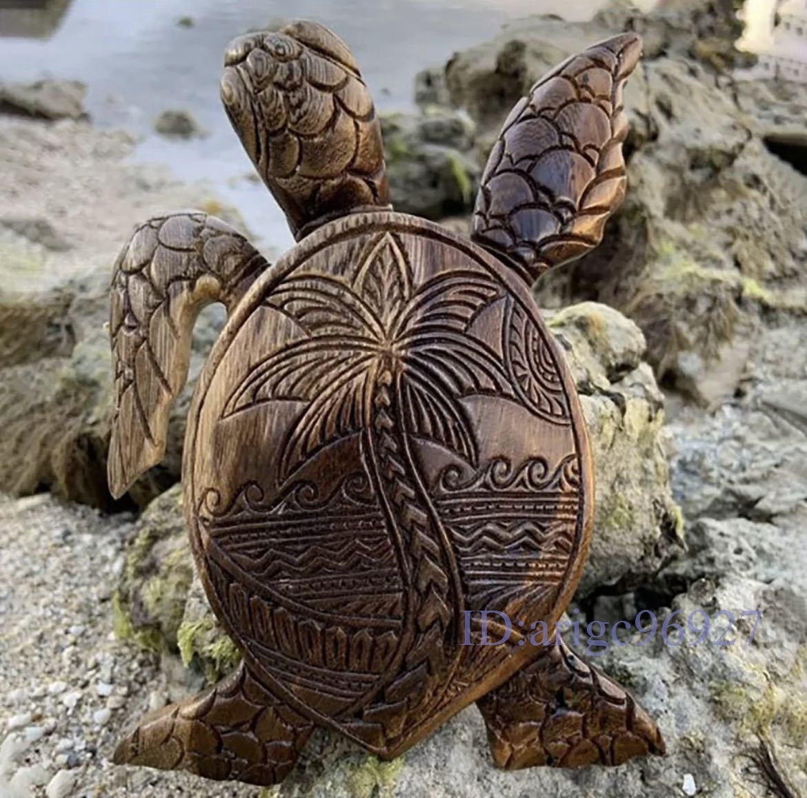 P500★新品ハワイアン風タートル 亀 カメ タートル ハワイ ハワイアン インテリア オブジェ オーナメント 装飾 置物 小物拍卖