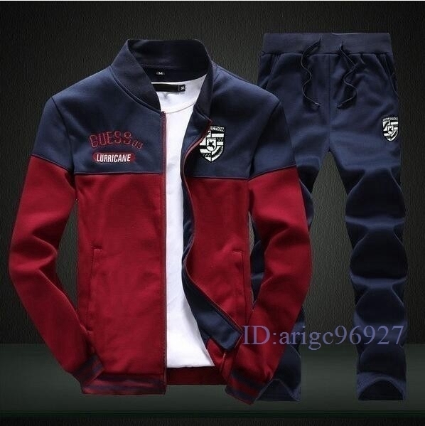 E548★メンズジャージ セットアップ 上下セット スウェット パーカー トレーナー ルームウェア スポーツウエア M~4XL拍卖