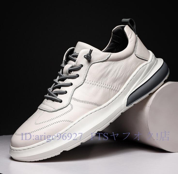 A7687新品スニーカー ウォーキングシューズ ローファー シークレットシューズ 5cm身長UP カジュアル靴 デッキシューズ 白 25cm拍卖