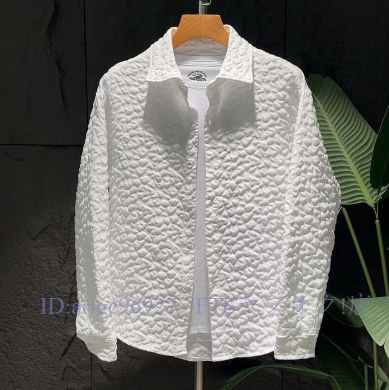 A7555新品 長袖シャツ カジュアルシャツ ワークシャツ カーゴシャツ 春秋服 アメカジ シャツ オレンジ 2色サイズ選択 白 M~3XL拍卖