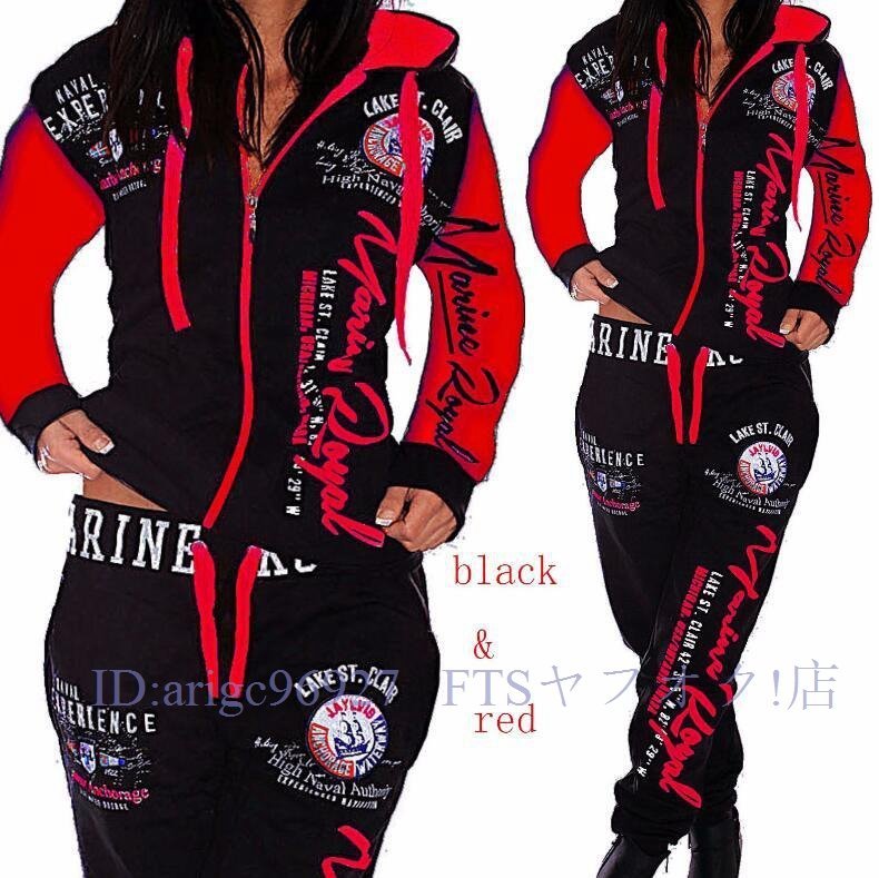 A6916★新品レディース トレーナー パーカー セットアップ ジャージ スウェット 上下セット 春秋服 アウタドアスポーツ 運動着 10色選択拍卖