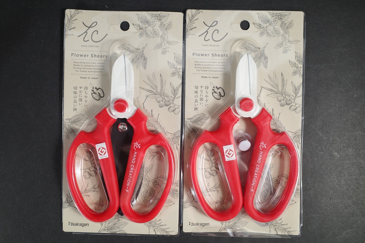 未使用品 坂源 花鋏ハンドクリエーション レッド F-170 生け花 花ハサミ 花バサミ 花ばさみ 剪定 2個セット 日本製 燕三条拍卖