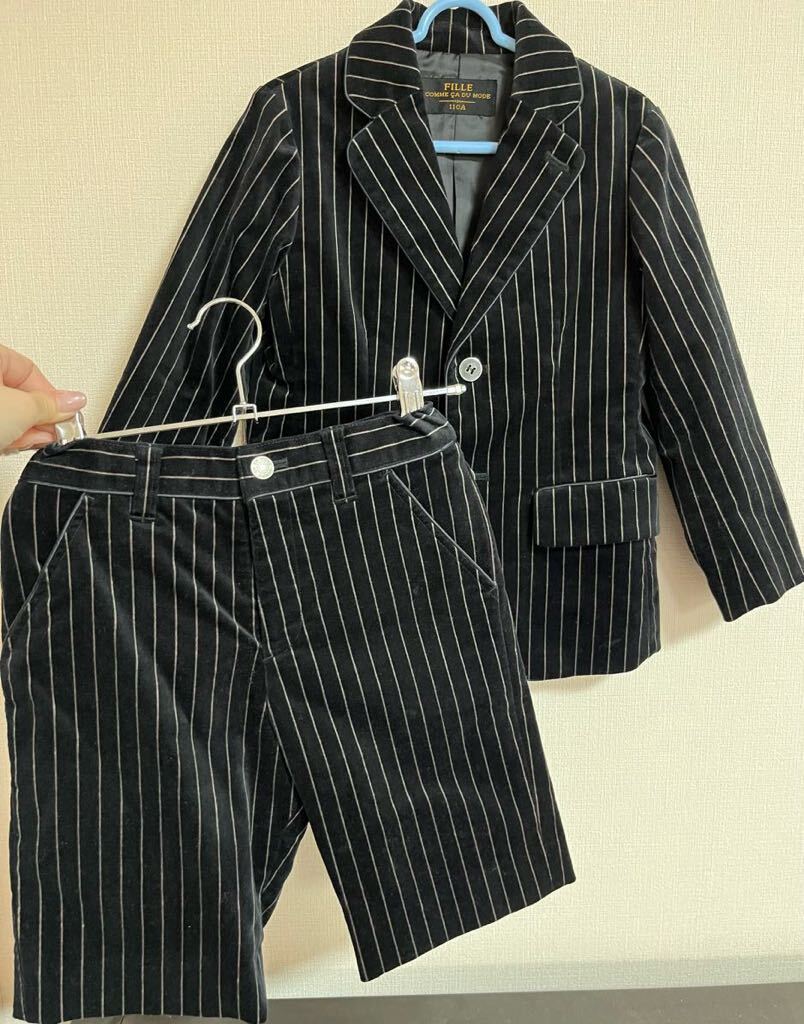 コムサデモード フォーマルスーツ110A セットアップ ジャケット パンツ テーラードジャケット 男の子 ストライプ 七五三拍卖