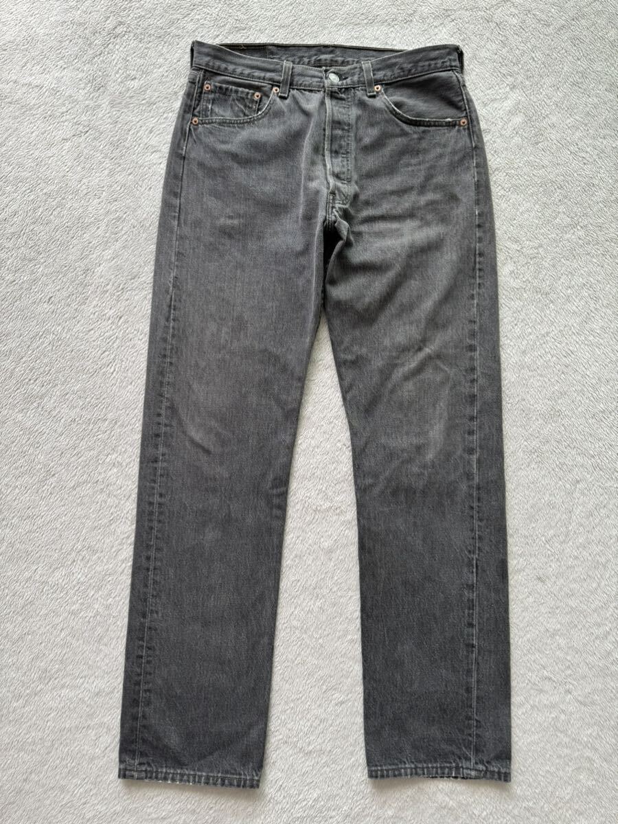 米国製 Levi's 501-0658 W33 L32 刻印501 先染めブラック グレー 90s made in USA リーバイス501 ヴィンテージ ビンテージ拍卖
