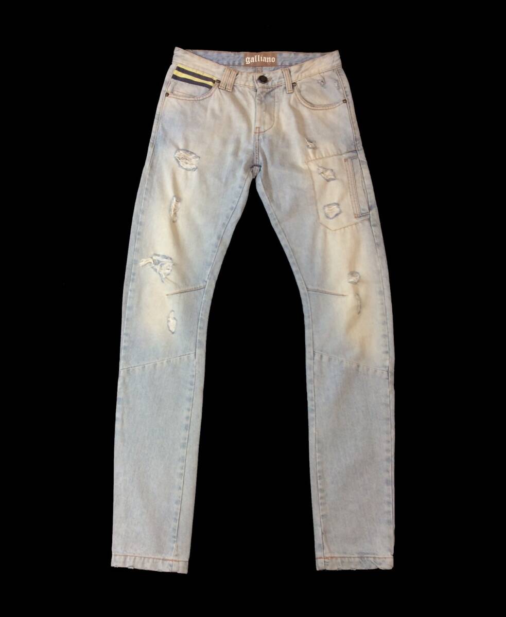 ジョンガリアーノ John Galliano デニムパンツ ジーンズ ヴィンテージ加工 ダメージ加工 ITALY製 W30 (ma)拍卖
