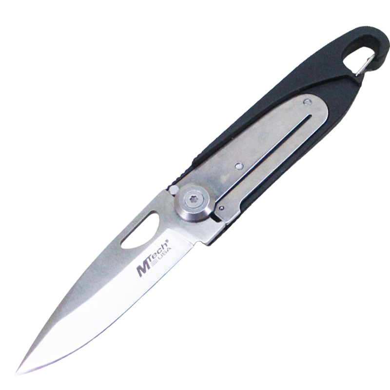 フォールディングナイフ アウトドアナイフ カラビナ付き Mtech MT-1102BK/9983x1本拍卖