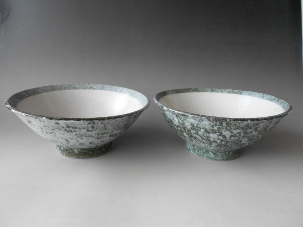 美濃焼! ☆みぞれペアどんぶり☆ 未使用 蓋丼 丼 碗 天丼 かつ丼 ラーメン丼 盛鉢 鉢 プレート拍卖