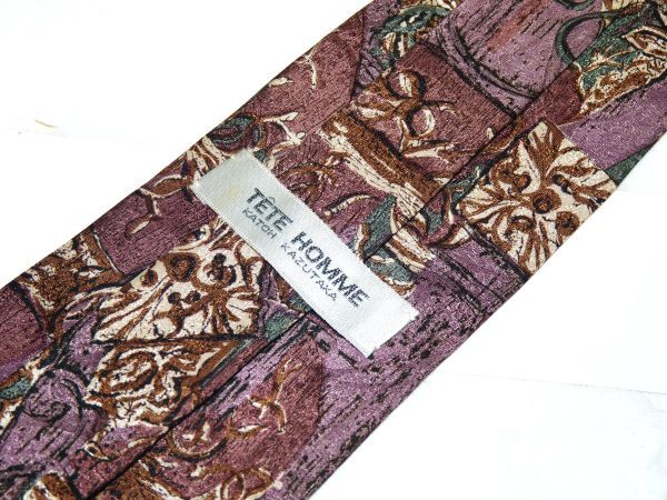 TETE HOMME(テットオム ) シルクネクタイ アート柄 606552-R24G拍卖