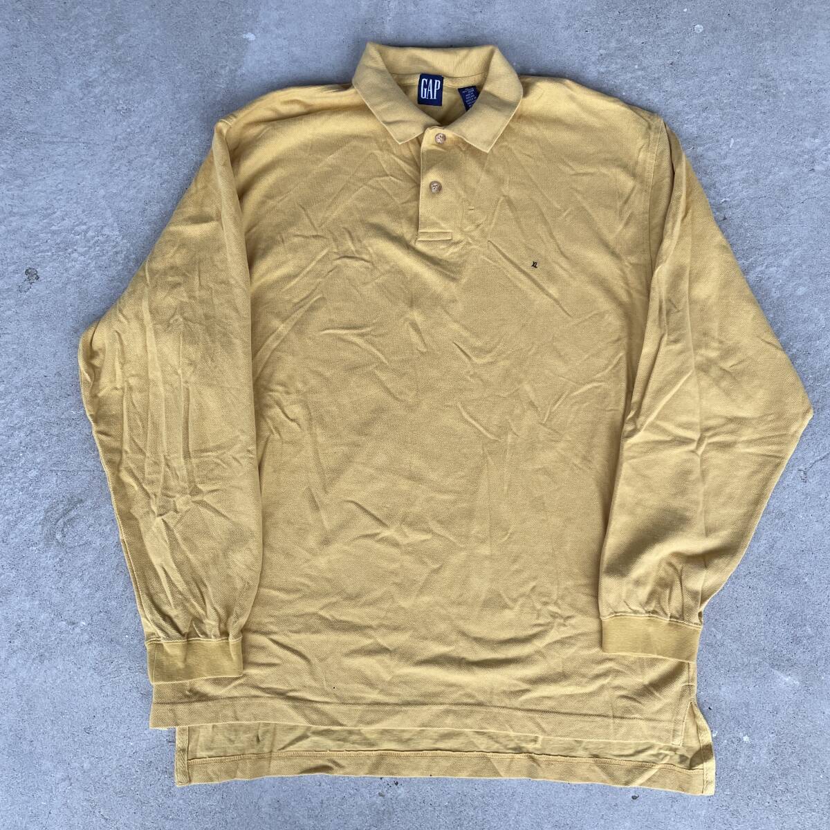 ビンテージ デッドストック 90s オールドギャップ GAP デザイン 長袖 ポロシャツ ロンT 240330拍卖
