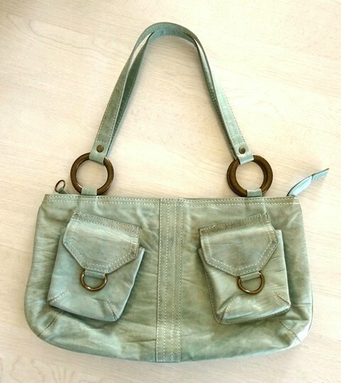 ◆◇本革 ハンドバッグ 水色◇◆レザー ショルダーバッグ ライトブルー拍卖