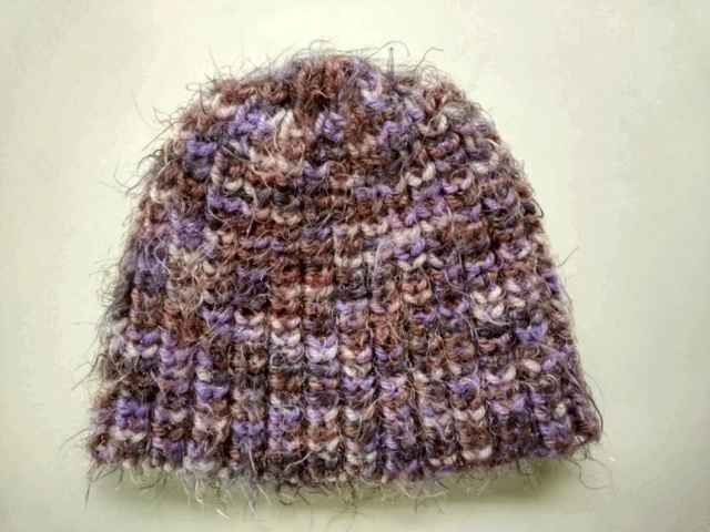 ◆◇ふわふわ ニット帽 パープル系 ラメ入り◇◆紫系 やわらかい ふんわり ゆったり モヘア ニットキャップ あまい ラブリー拍卖