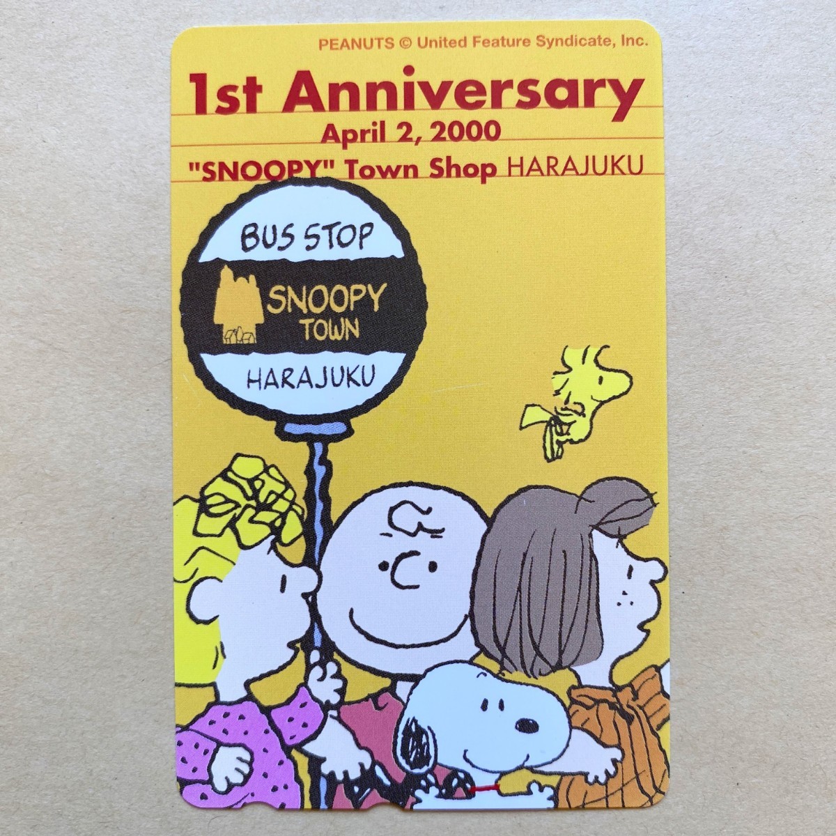 【未使用】テレカ 50度 スヌーピー PEANUTS SNOOPY TOWN Shop 原宿 1th Anniversary拍卖