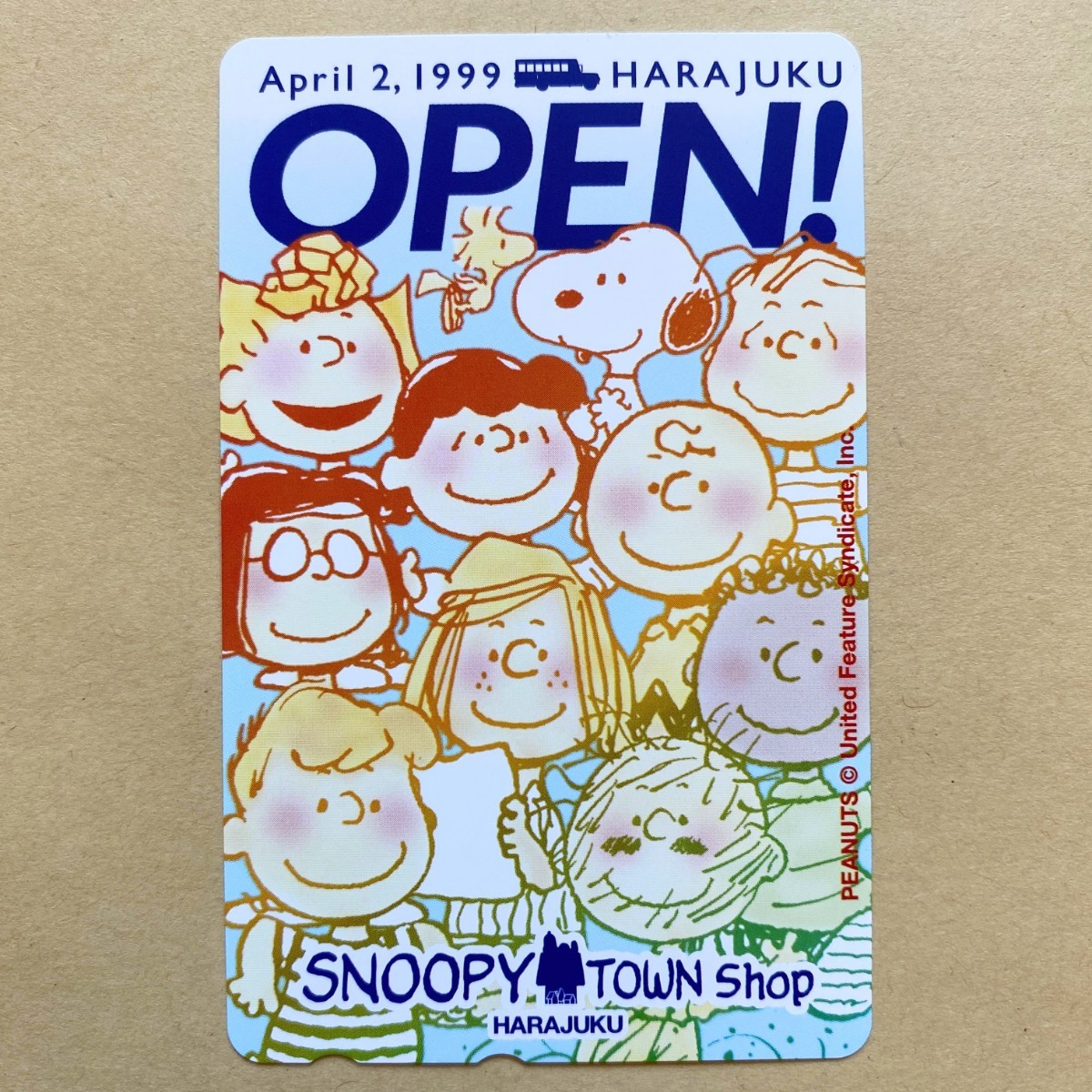 【未使用】テレカ 50度 スヌーピー PEANUTS SNOOPY TOWN Shop 原宿 OPEN!拍卖