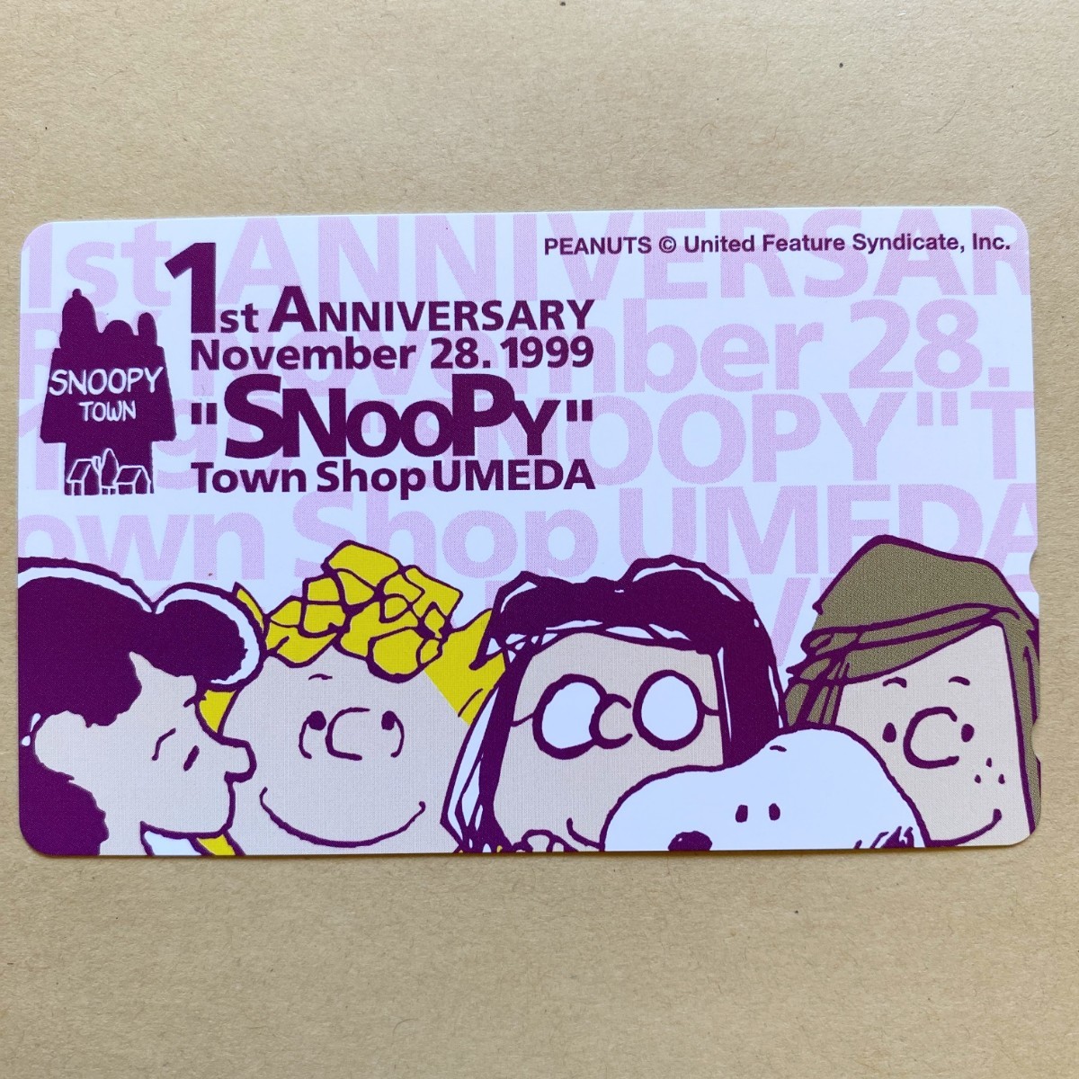 【未使用】テレカ 50度 スヌーピー PEANUTS SNOOPY TOWN Shop 梅田 1th Anniversary拍卖