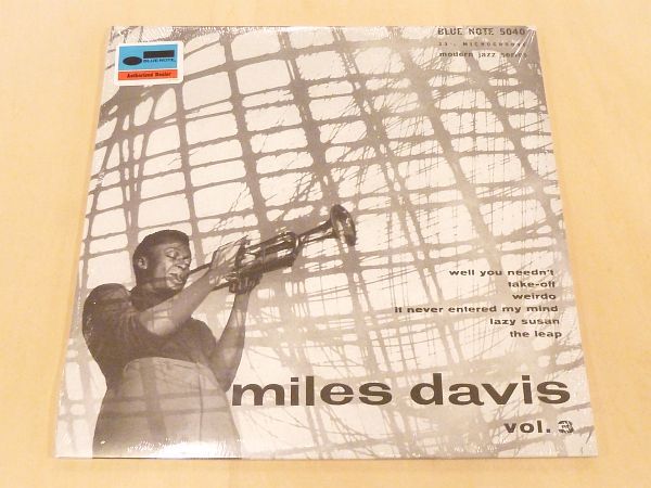未開封 マイルス・デイヴィス Vol.3 復刻10インチレコード Miles Davis Art Blakey Horace Silver Blue Note Records 75th Anniversary拍卖