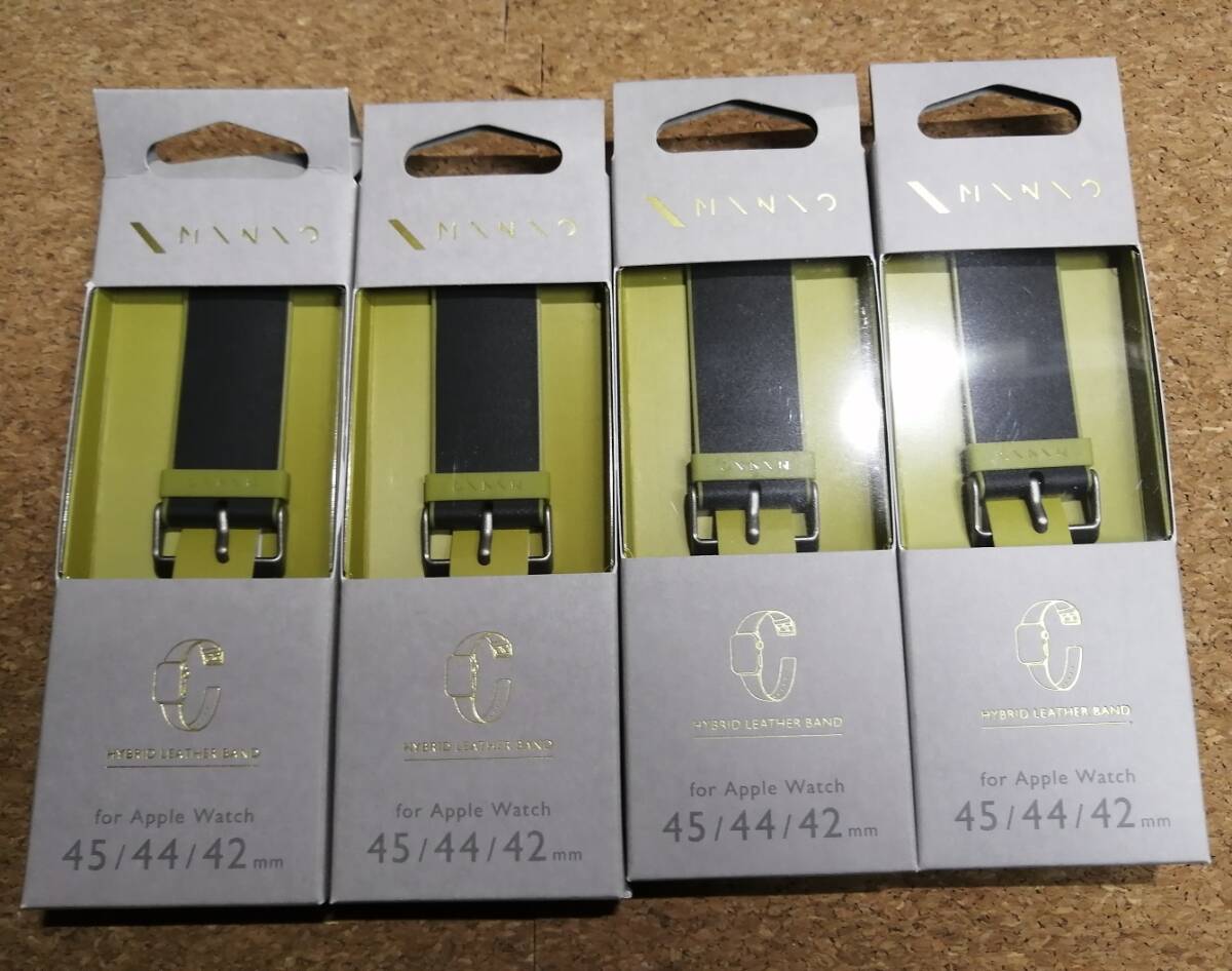 【4本】エレコム Apple Watch 45 44 42mm MINIO レザーバンド スモーキーブラック×オリーブグリーン AW-45BDMNOBK 4549550270021拍卖