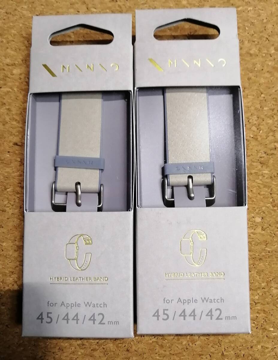 【2本】エレコム Apple Watch 45 / 44 / 42 ハイブリッドレザーバンド アッシュグレー×ゼニスブルー AW-45BDMNOGY 4549550270038 拍卖