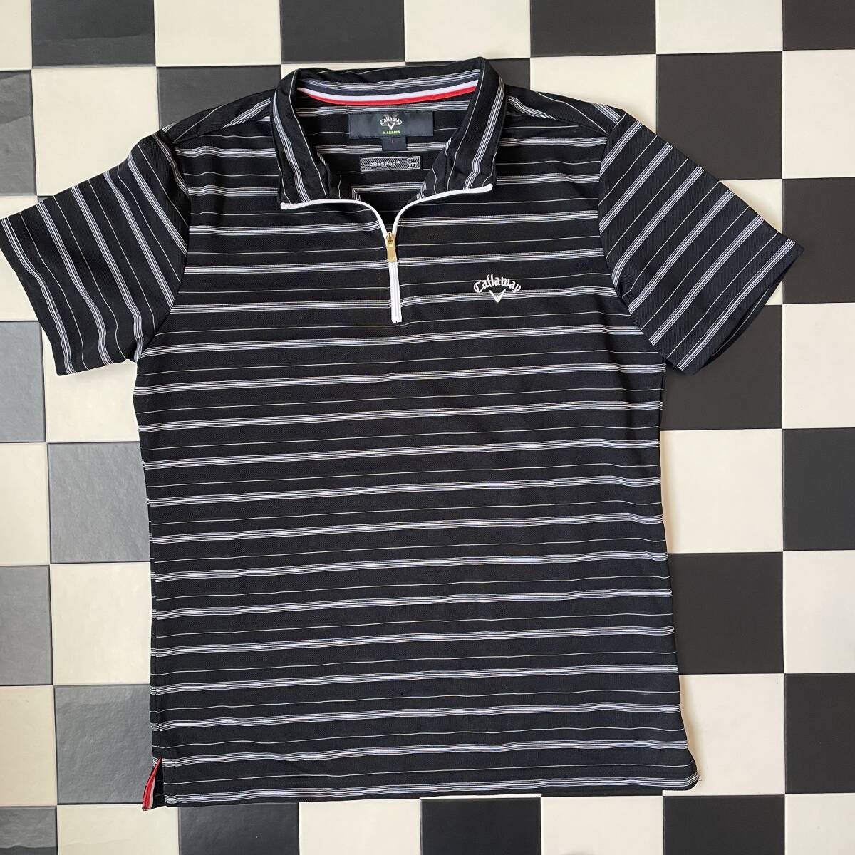 Callaway ゴルフ レディース 半袖ジップポロ サイズL Y0111 黒系拍卖