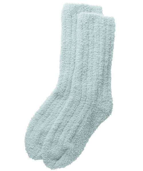 LAFUKU ラフク マシュマロニット ルームソックス (ライトグリーン) ふわもこ ロングソックス ソックス ルームウェア 23~25㎝拍卖