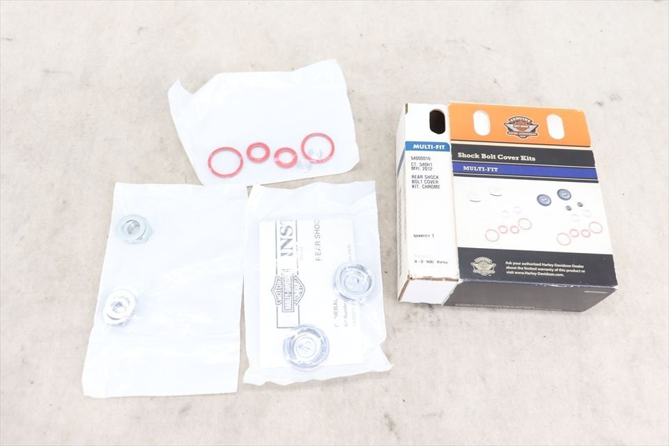 326950 ハーレー スポーツスター ダイナ 純正オプション ショックボルトカバー メッキ クローム 未使用品 54000016拍卖