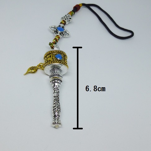 マニ車 マニぐるま 摩尼車 ストラップ 金属工芸品 仏教 密教法具 お守り 梵字 かわいい拍卖