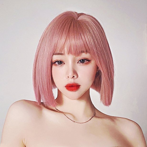 ショート 目立つ コスプレ カツラ ウィッグ スタイル変更 桜ピンク ネット付き mzm588拍卖