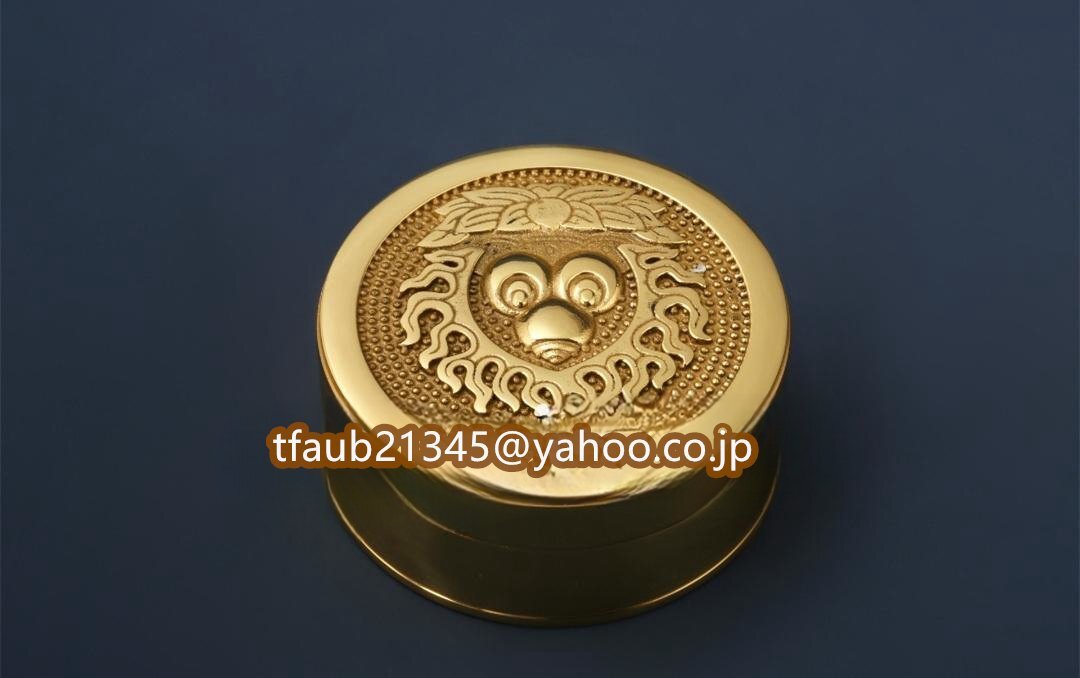 「密教法具 寺院用仏具」真言宗 香合 お焼香入れ 仏具 焼香 真鍮製 磨き仕上げ 直径5.6cm拍卖