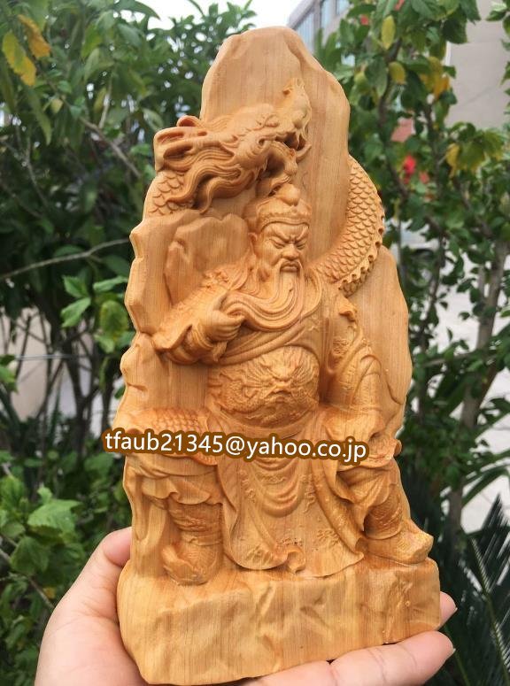 【ケーリーフショップ】新製品は崖柏木彫り御龍関公置物精彫関二爺彫武財神車置物家居事務品をお勧めします拍卖