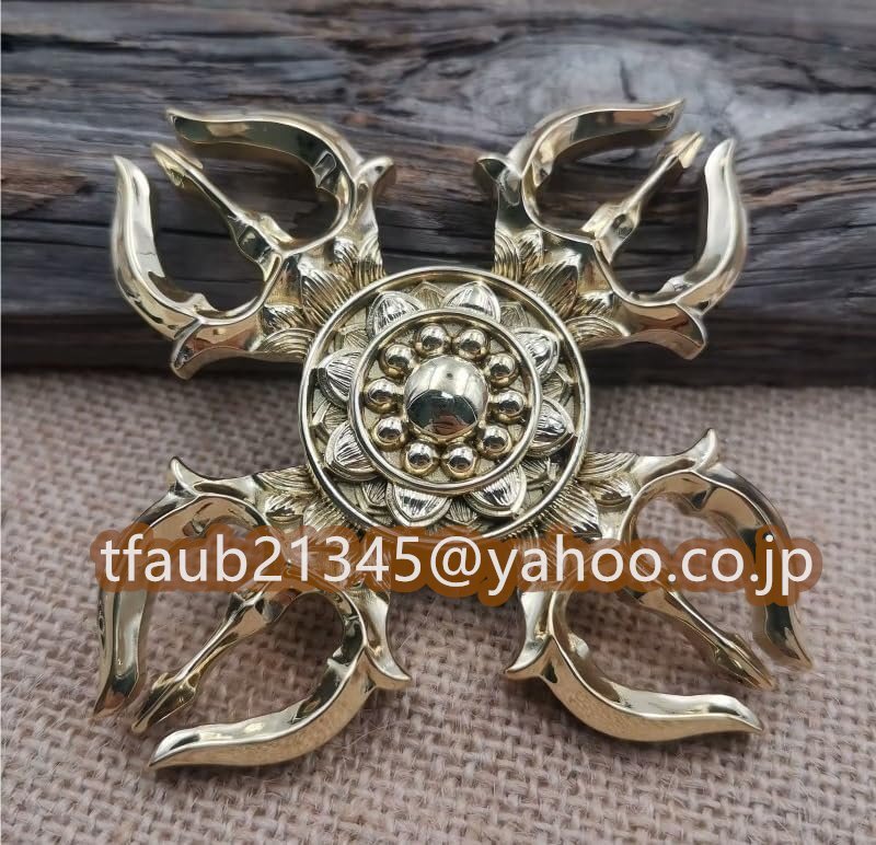 【ケーリーフショップ】密教法具 十字羯磨 銅造 十字金剛杵魔除け 浄化 9.5CM拍卖