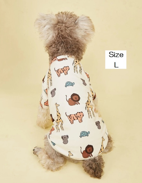 ■新品■犬■【L】【アニマル柄】【アニマルプリントTシャツ】 滑らか かわいい おしゃれ ペット服 軽量拍卖