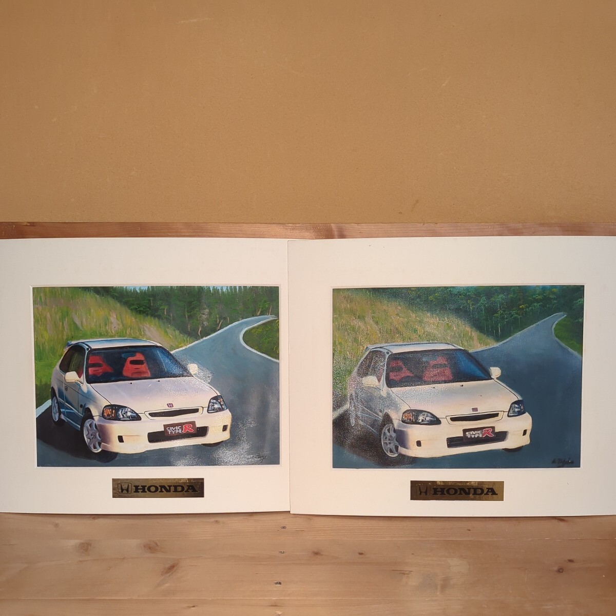 198円スタート ホンダ シビック タイプR 絵画 HONDA CIVIC 2枚まとめて拍卖