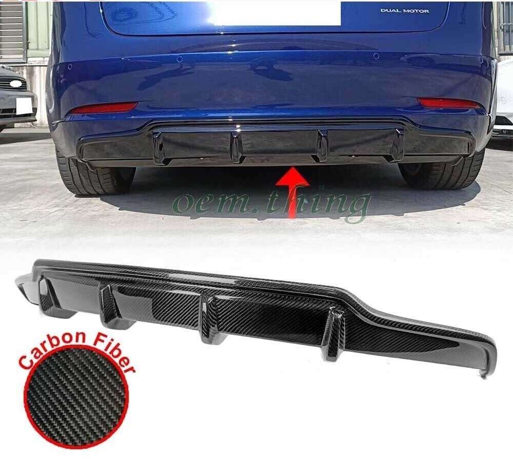 カーボントランクスポイラー 2017-2024 Tesla テスラ モデル3 リアディフューザースポイラー リアバンパー V TYPE リアルカーボン製拍卖