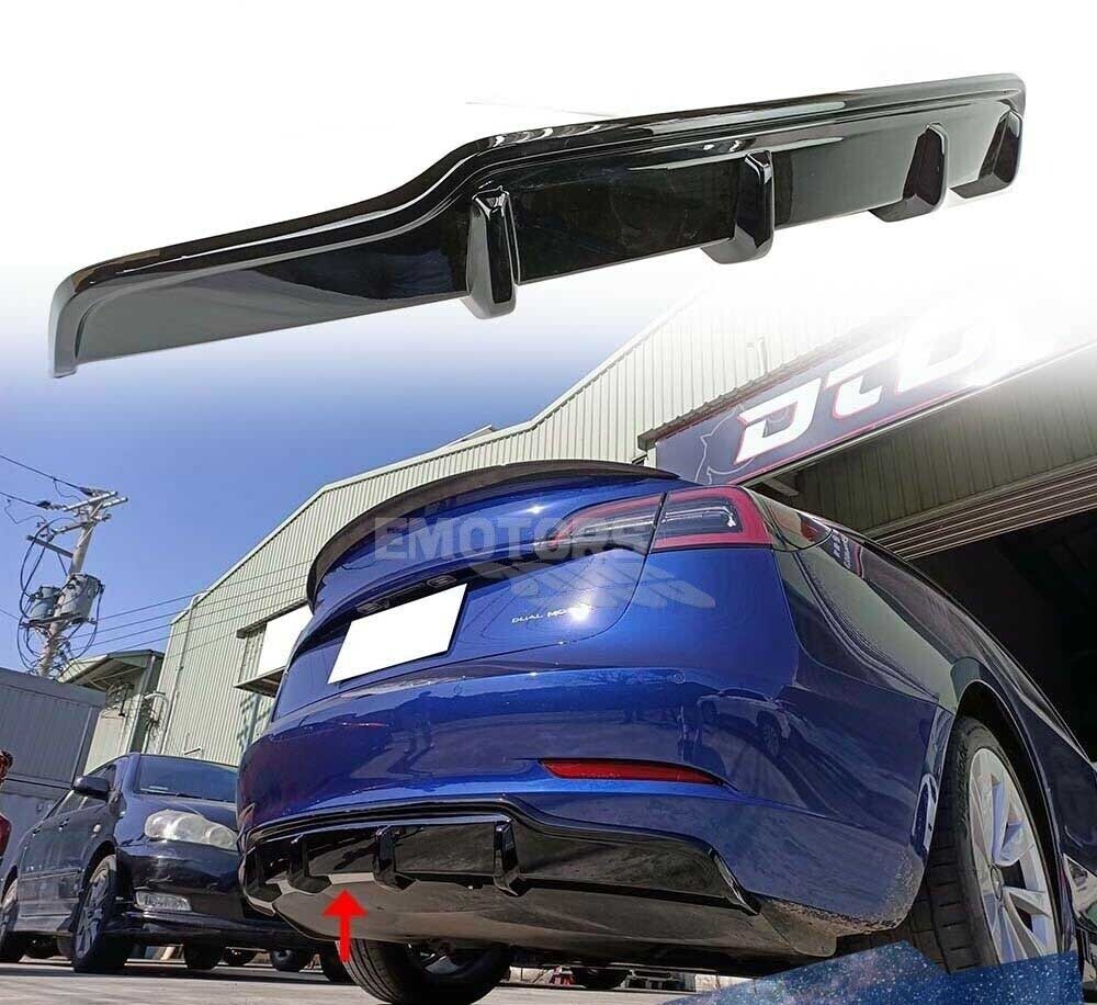 【即納品】V Type Tesla テスラ モデル3 ABS エアロ リアパンバー ディフューザー スポイラー リヤスポイラー 光沢黒塗装済 PBSB 2017-2023拍卖
