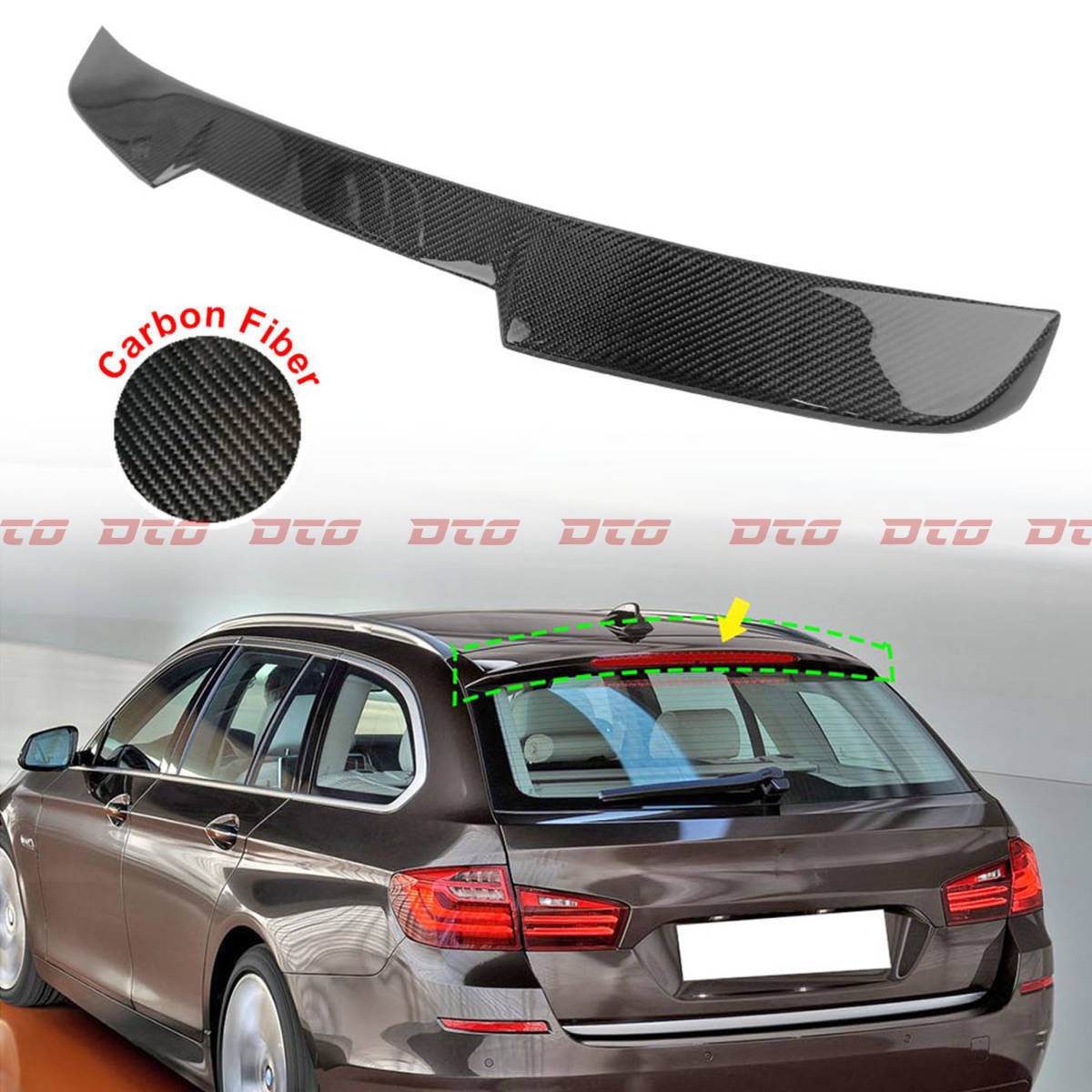 カーボンルーフスポイラー 2011-2016 BMW 5シリーズ F11 ツーリング リアスポイラー V TYPE リアルカーボン製拍卖