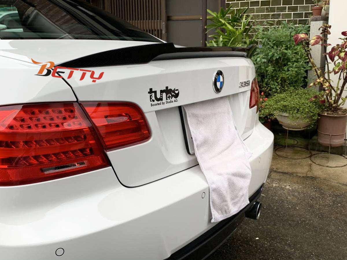 【即納品】カーボン製 クリア塗装済 BMW 3シリーズ E92 クーペ ウイング リアスポイラー トランクスポイラー M4 @拍卖