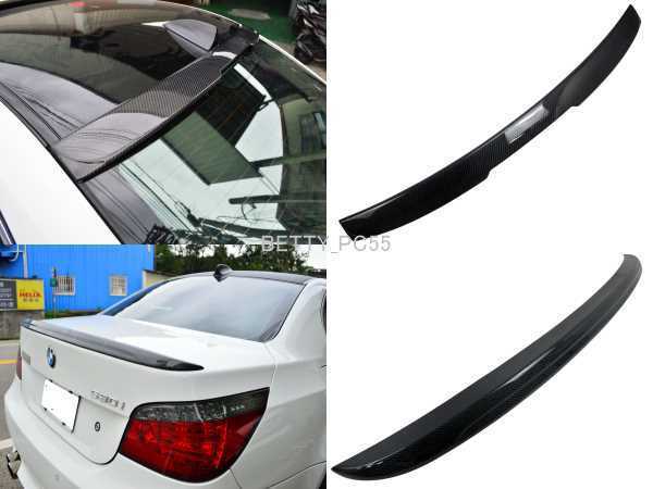 2点セット 2004-2010 BMW E60 カーボン リアルーフスポイラー AC リアトランクスポイラー M5 リアルカーボン製拍卖