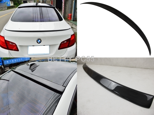 2点セット カーボン 2010-2016 BMW 5シリーズ F10 セダン リアルーフスポイラーAC リアトランクスポイラーM5 リアルカーボン製拍卖