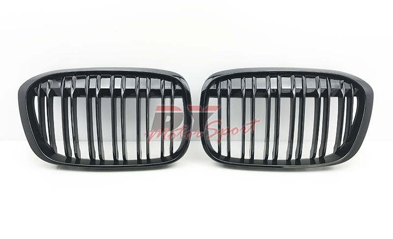 最上級品質▲BMW X-Series F48 F49 X1 光沢黒 艶あり黒 ダブルバー Mルック フロントグリル セット ABS製 2016-2018拍卖
