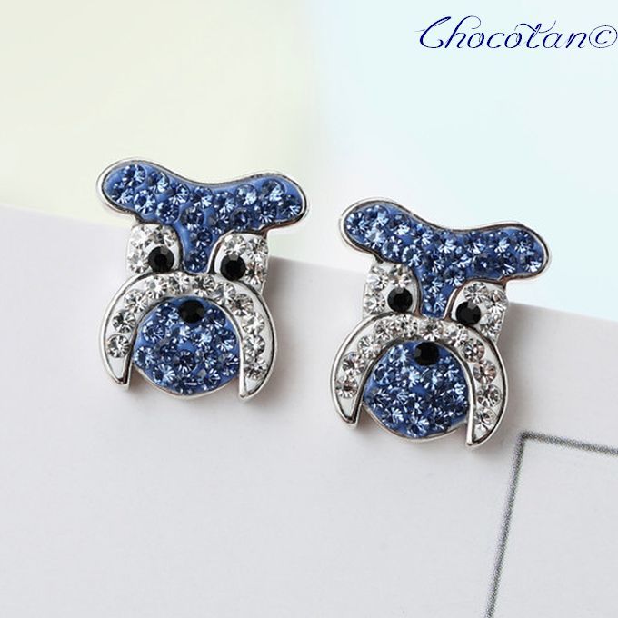 【送料無料】シュナウザー パヴェ クリスタル ピアス【新品】拍卖