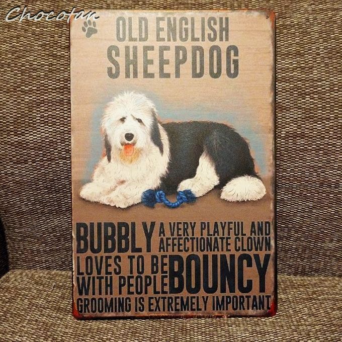 【送料無料】オールドイングリッシュシープドッグ 犬種 メタルサインプレート メタル看板【新品】拍卖