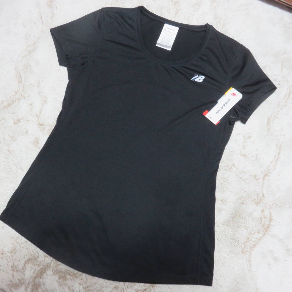 New balance レディス ランニングトップ M ブラック 新品 ☆現品処分価格☆拍卖