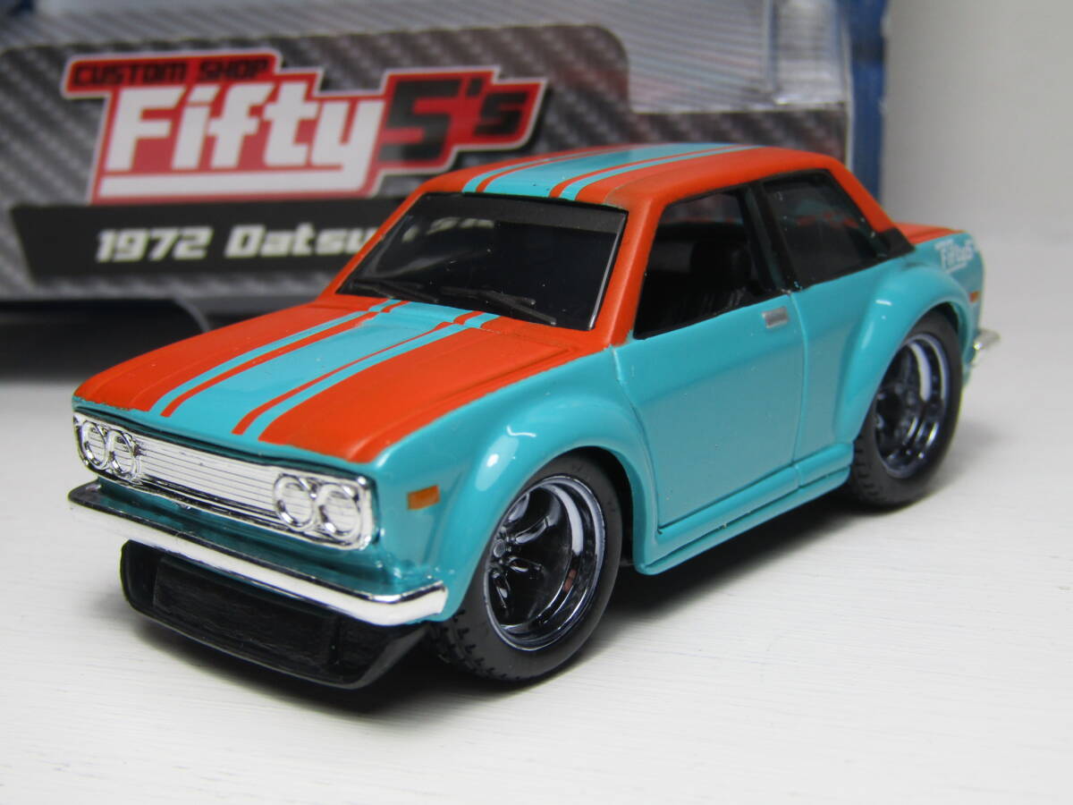 Nissan 日産 ニッサン ダットサン 1/55 DATSUN 1972 Datsun 510 Coupe Maisto Fifty5s 50s 絶版 当時物 JDM 大径深リム 緑 BRE 昭和名車拍卖