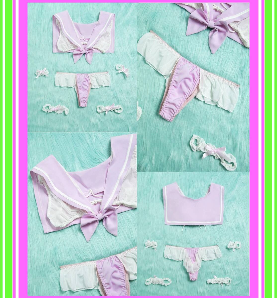 超素敵★セーラー風★コスチュームセット★セーラームーン風★フリル★ライトパープル★シースルー★各種リング付★キュート★Z100拍卖