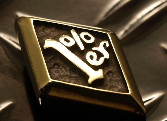 真鍮無垢★1%er★ワンパーセンター(小)コンチョ★拍卖