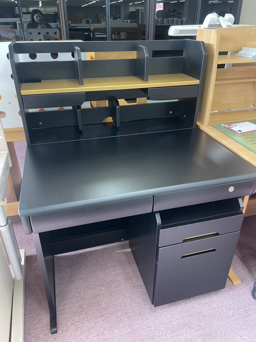 【新品】学習机 4点セット 学習デスク デスクセット 勉強机 ブラック ゴールド システムデスク ユニットデスク 組み合わせ 黒 金拍卖