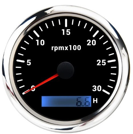 DB003:センサー付き小型LCDディスプレイ付きタコメーター 85mm 0-3000 rpm 4000 rp拍卖