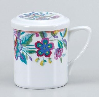 美濃焼! ☆マロンサラサ蓋付マグ(茶漉し付)☆ 96335-591 新品 ラテ エスプレッソ カプチーノ 紅茶 ミルク 茶器 ギフト拍卖